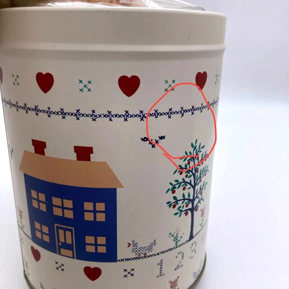 Canisters Homes Hearts & Numbers NEW Open Box Set of 3 Nesting Cottagecore
